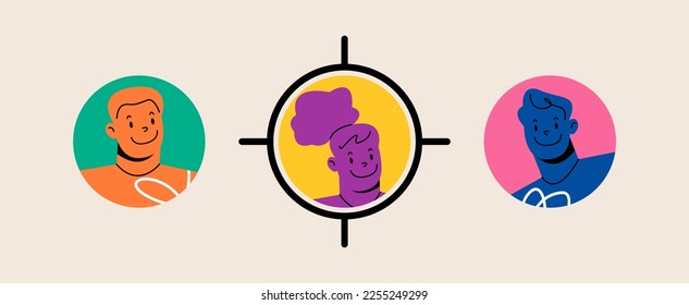 Find employee. Career concept. Colorful vector illustration
