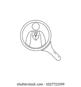 find an employee icon. Element of head hunting icon. Premium quality graphic design. Signs, outline symbols collection icon for websites, web design, mobile app