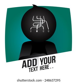 Find the exit. Figure man. Vector illustration