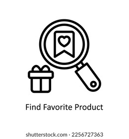 Find Favorite Product Vector Outline icon for your digital or print projects. stock illustration