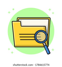 Find File Document Folder Icon Design. Search Document Storage Vector Illustration