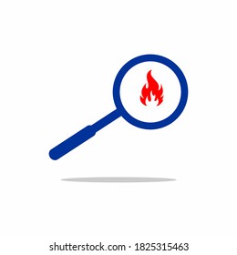 Find a Fire logo design template. Symbol of seeking illumination. - vector. stock illustration