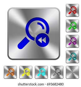 Find first search result engraved icons on rounded square glossy steel buttons