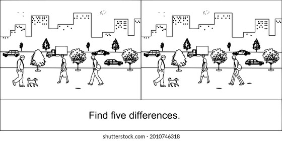 
Find five diferrences. Two images of the city.