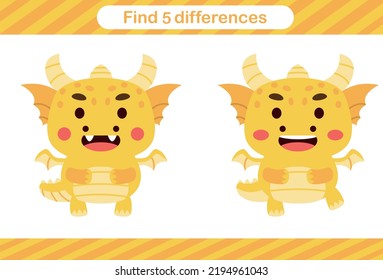 Find five differences of animal Education game for kids Educational page