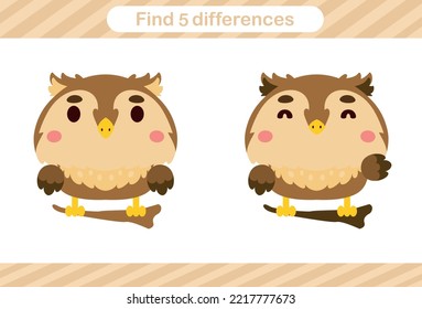 Find five differences of animal Education game for kids