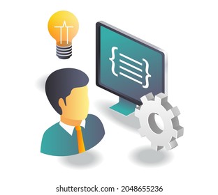 Buscar ideas de fórmula en ilustración isométrica