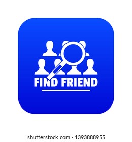 Find friends icon blue vector isolated on white background