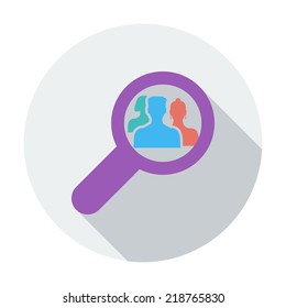Find friends. Single flat color icon. Vector illustration.