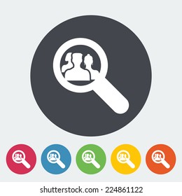 Find friends. Single flat icon on the circle. Vector illustration.