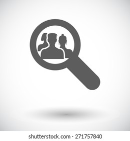 Find friends. Single flat icon on white background. Vector illustration.