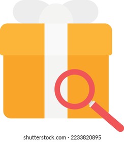 find gift magnify flat illustration
