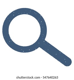 Find grainy textured icon for overlay watermark stamps. Flat symbol with scratched texture. Dotted vector blue ink rubber seal stamp with grunge design on a white background.