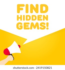 Find hidden gems sign. Flat style. Vector illustration