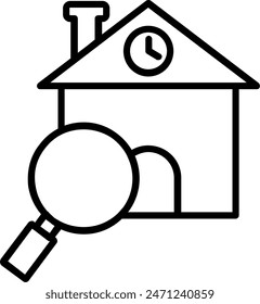Find Home Line Icon Vector Design