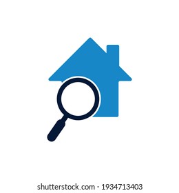 Find home logo design template. Real estate vector logo design. search house logo icon