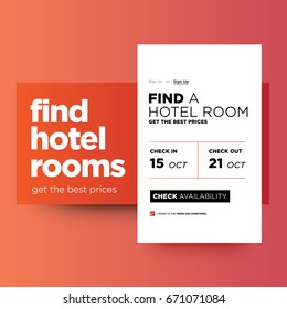 Find Hotel Rooms Booking Get The Best Prices UX UI Screen for Smart phone