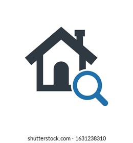 Find House Vector Icon In Blue Gray Color