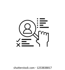 Find, human, search icon. Element of business people icon for mobile concept and web apps. Thin line Find, human, search icon can be used for web and mobile