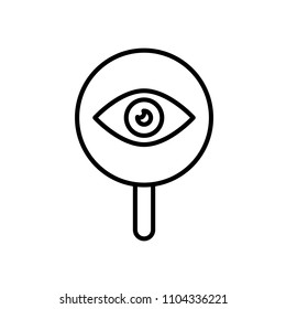 Find icon. Eye with magnifier vector illustration. Outline Icon Linear Style