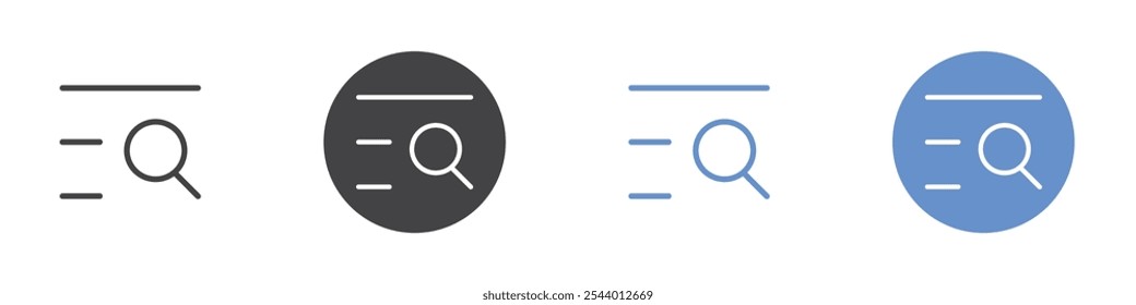 Icono de búsqueda Conjunto plano en color blanco y negro