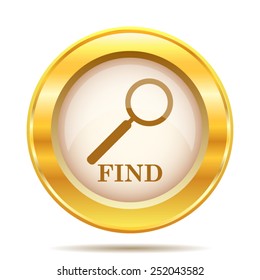 Find icon. Internet button on white background. EPS10 vector. 