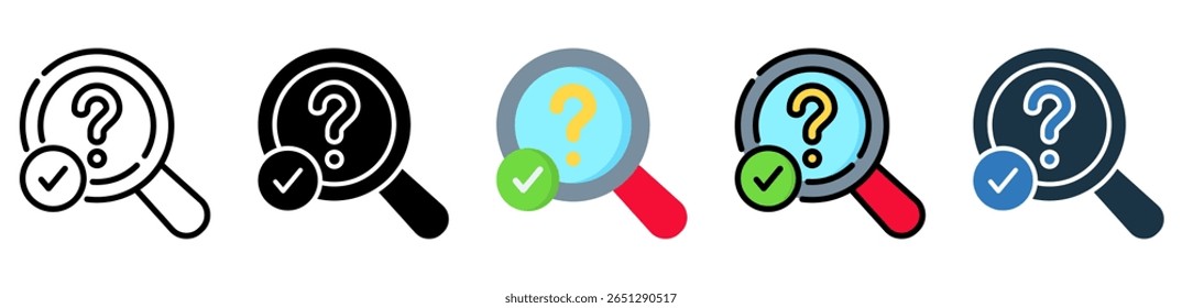 Find Icon Multiple Style Vector Illustration