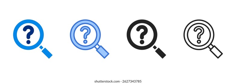 Find Icon Set Multiple Style Vector Illustration