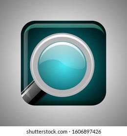 Find Icon vector, magnifying glass symbol isolated for button design.