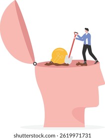 Find the idea in the brain. illustrator 10 eps file

