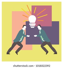 Find Idea Together Business Flat Design