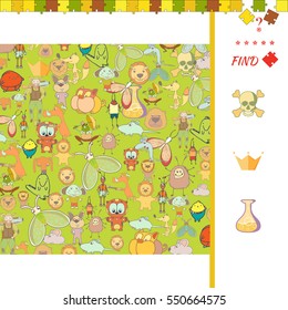 Find identical picture task for children