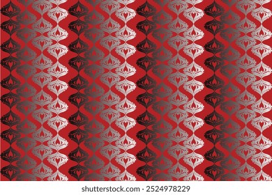 Encuentre el patrón inconsútil del Vector de la ilustración en los motivos del estilo del damasco convenientes para el Fondo de pantalla, la ropa, la cortina, la tela, la moda y el diseño de los textiles aislados sobre fondo rojo.