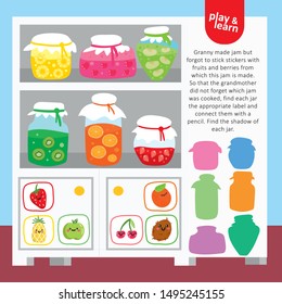 Find Jam Bottle Sticker Game Printable Template