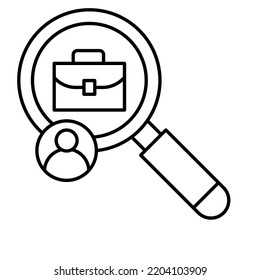 Find job Black outline Vector Icon

