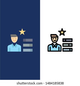 Find Job, Human Resource, Magnifier, Personal  Icons. Flat and Line Filled Icon Set Vector Blue Background. Vector Icon Template background