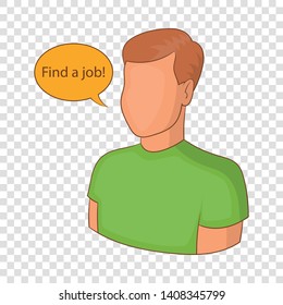 Find a job icon. Cartoon illustration of find a job vector icon for web