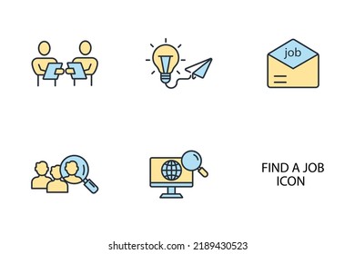 find a job icons set . find a job pack symbol vector elements for infographic web