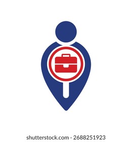 encontrar trabalho localização vetor abstrato logotipo estilo moderno