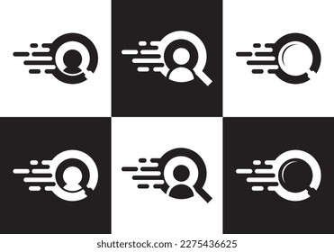 find job logo design. creative search work symbol icon vector.