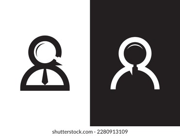 find job logo design. creative search work symbol icon vector.