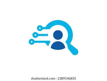 find job logo design. creative search work symbol icon vector.