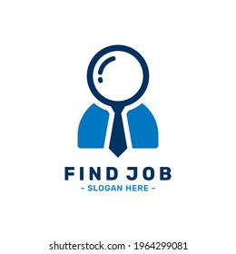Find job logo design template. Talent finder logo. Search work vector illustration.