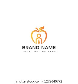 Find job logo template design. Vector illustration with apple signature