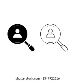 find a job vector icon on glyph and line style.