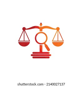 Find Justice logo vector template, Creative Law Firm logo design concepts. loupe law firm logo.