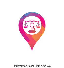 Find Justice map point logo vector template, Creative Law Firm logo design concepts. 