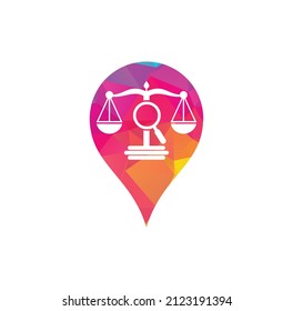 Find Justice map point logo vector template, Creative Law Firm logo design concepts. 