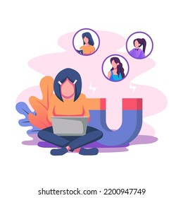 Buscar pistas de diseño vectorial de ilustración de estilo plano