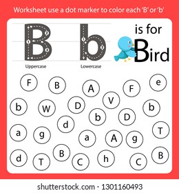 Find the letter Worksheet use a dot marker to color each B